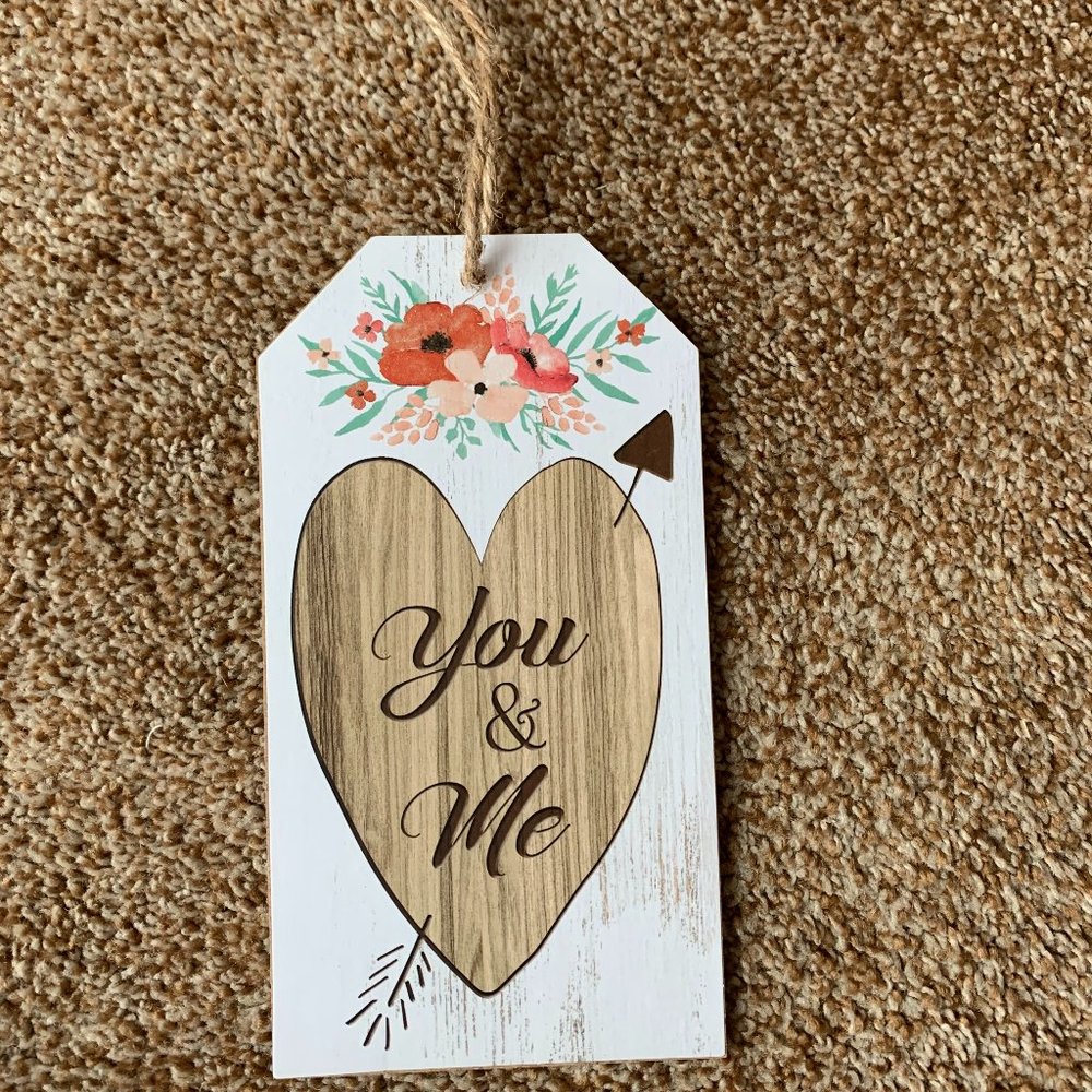 You & Me Wall Hanging plaque Valentine's